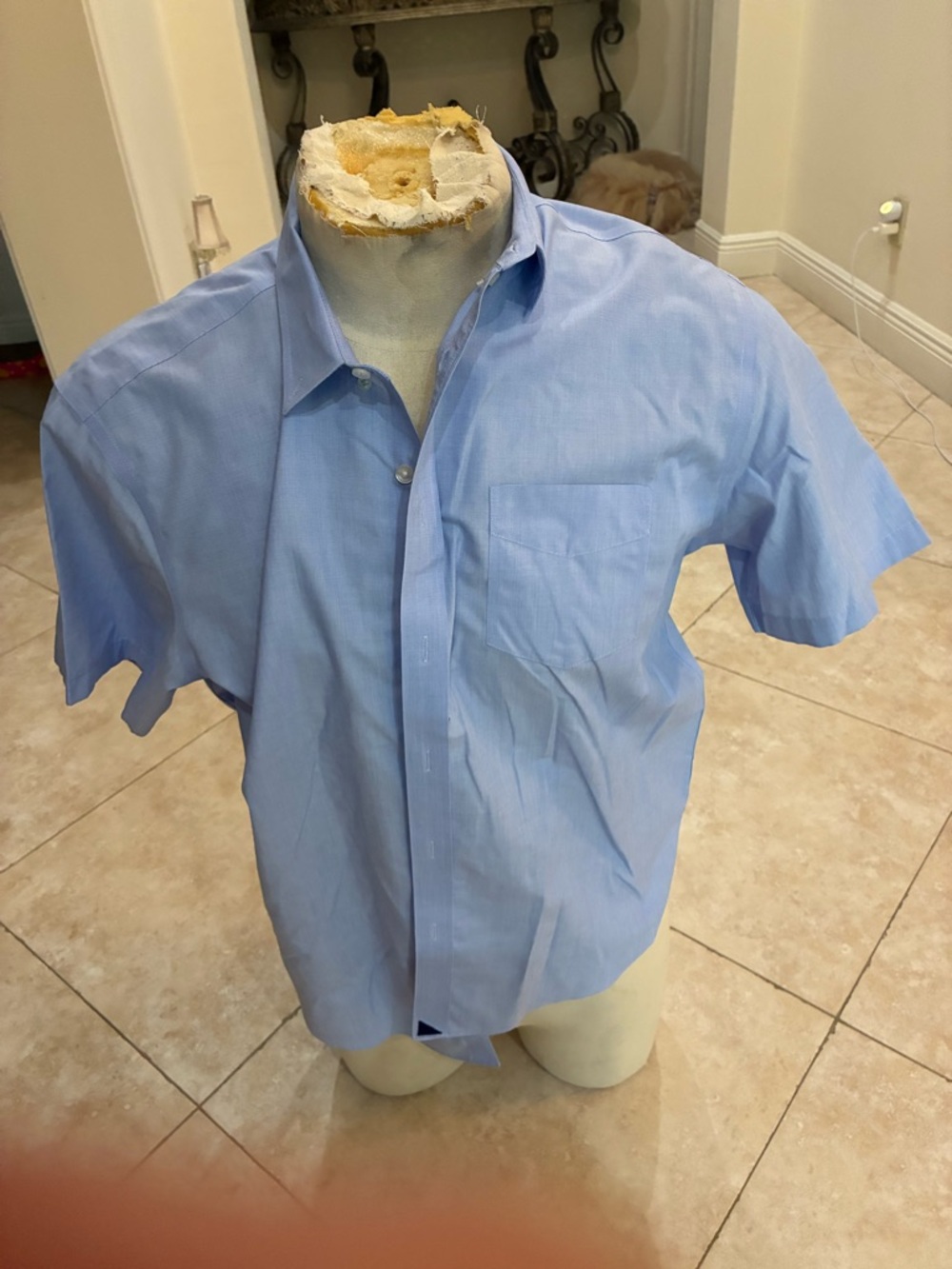 UNTUCKit Light Blue Short-Sleeve Dress Shirt